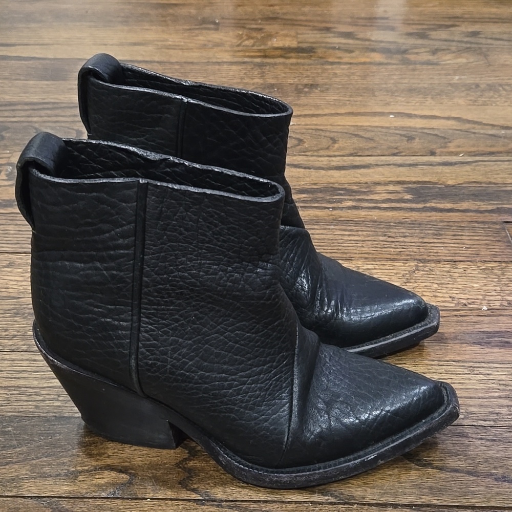 Acne Donna Black Cowboy Boots Booties pointed toe western Size 35